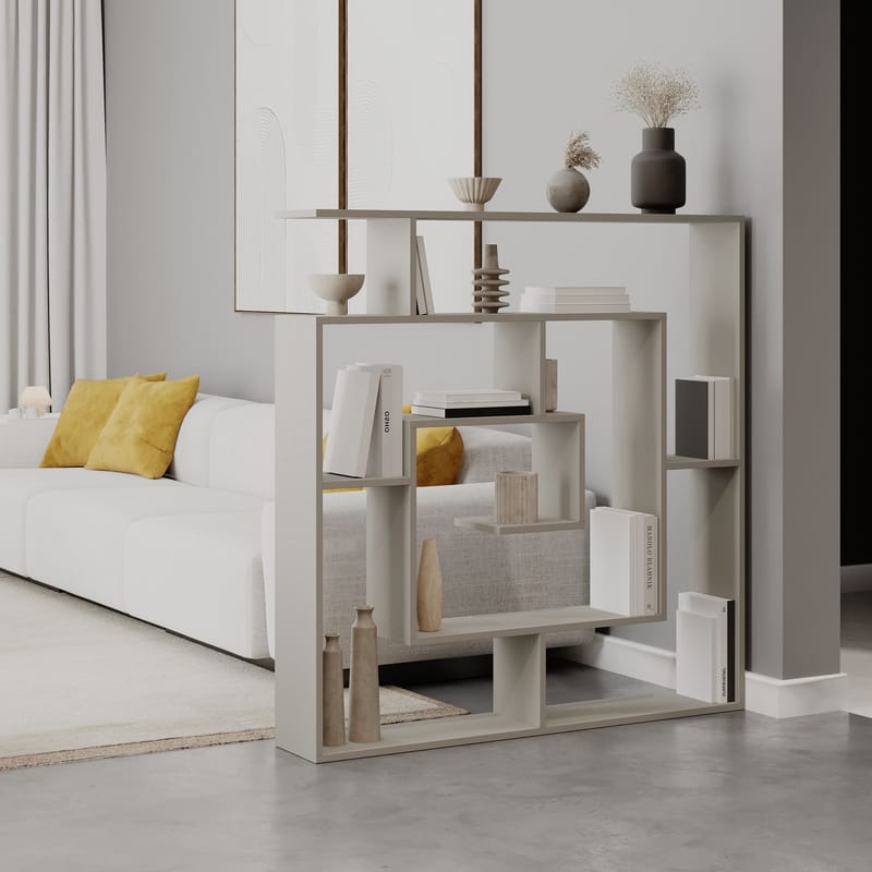 Labirent Bokhylle 125 cm - Sandstein - Oppbevaring - Hyller - Bokhylle