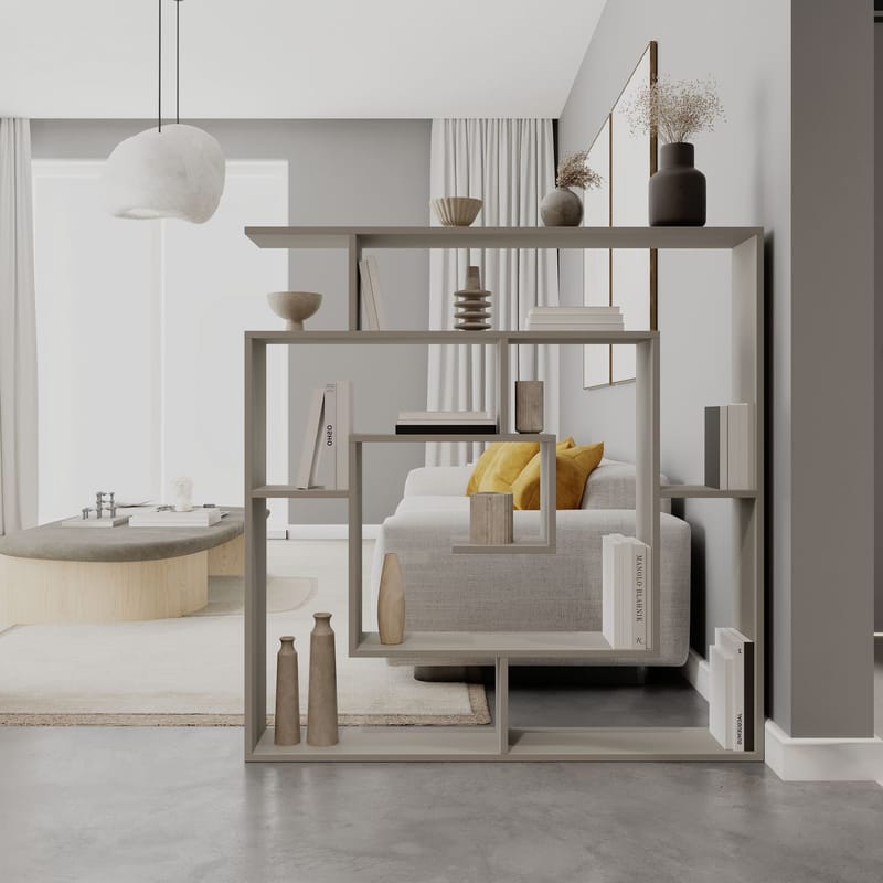 Labirent Bokhylle 125 cm - Sandstein - Oppbevaring - Hyller - Bokhylle