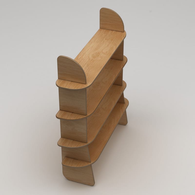 Ledina Bokhylle 150x160 cm - Naturlig tre - Oppbevaring - Hyller - Bokhylle