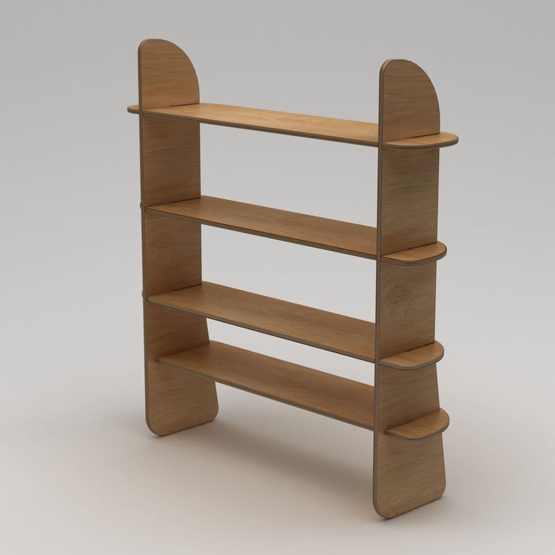 Ledina Bokhylle 150x160 cm - Naturlig tre - Oppbevaring - Hyller - Bokhylle