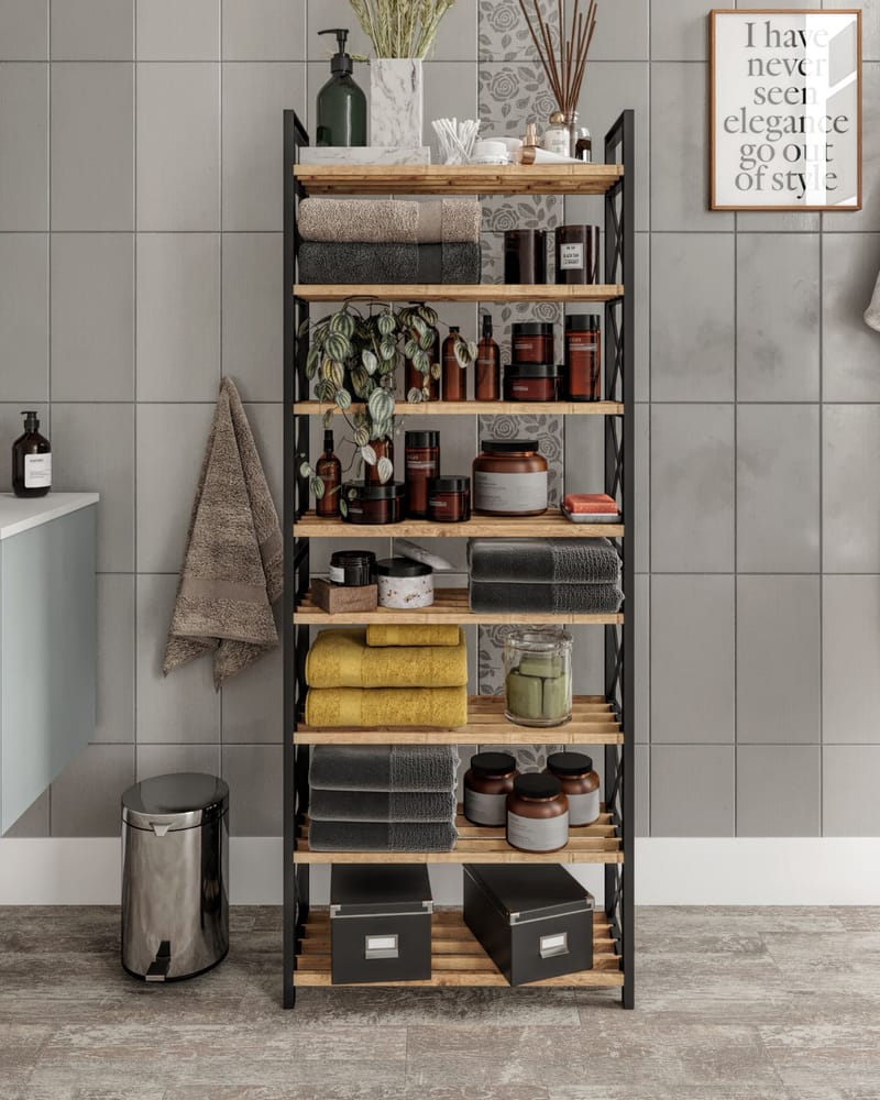 Lekora Multifunksjonshylle 128 cm - Svart - Oppbevaring - Hyller - Hylleplan & hyllekonsoll