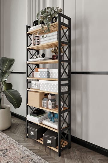 Lekora Multifunksjonshylle 128 cm - Svart - Oppbevaring - Hyller - Hylleplan & hyllekonsoll