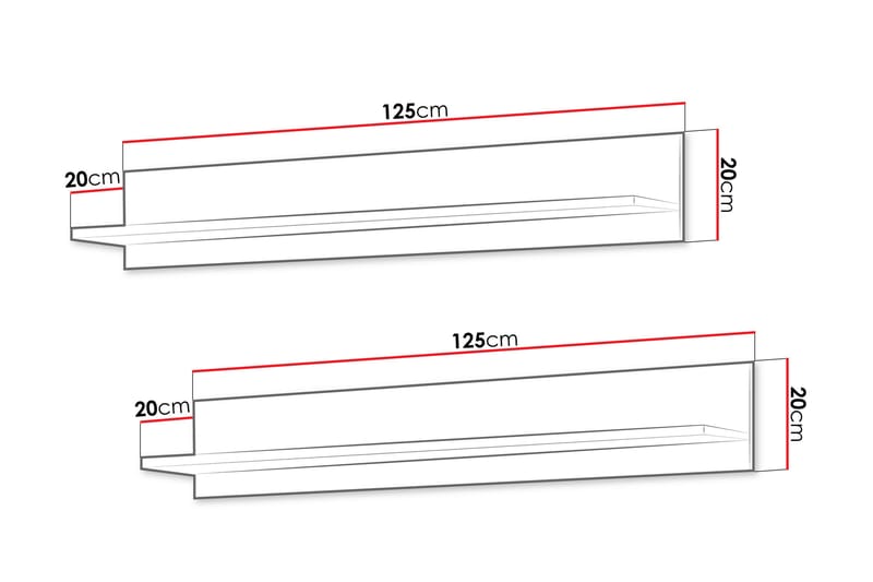 Lyrosen Vägghylla 125 cm - Beige - Oppbevaring - Hyller - Vegghylle