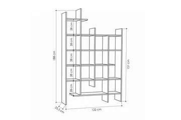 MANCO Bokhylle 122 cm - Brun - Oppbevaring - Hyller - Bokhylle