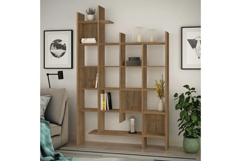 MANCO Bokhylle 122 cm - Brun - Oppbevaring - Hyller - Bokhylle