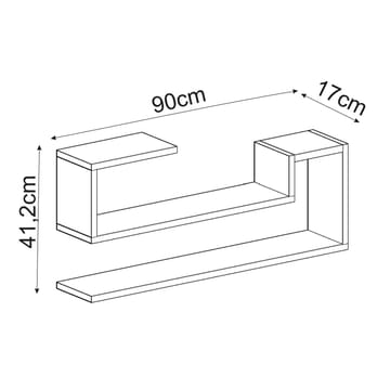Melto Vegghylle 90x41,2x17 cm - Antikk valnøtt - Oppbevaring - Hyller - Vegghylle