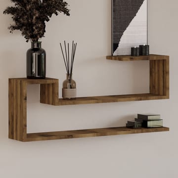 Melto Vegghylle 90x41,2x17 cm - Antikk valnøtt - Oppbevaring - Hyller - Vegghylle