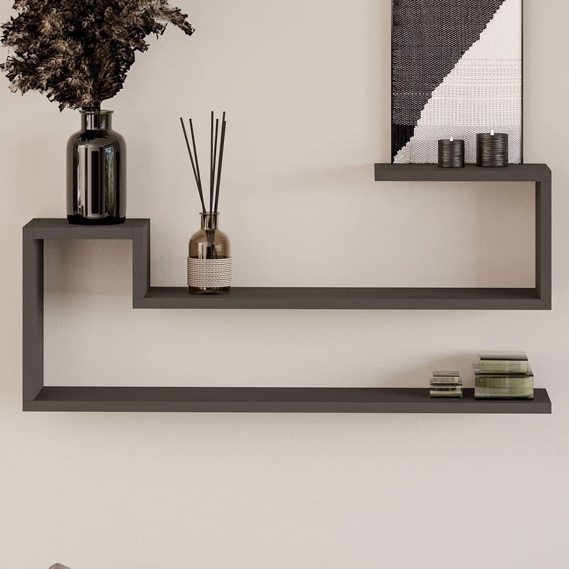 Melto Vegghylle 90x41,2x17 cm - Antrasitt - Oppbevaring - Hyller - Vegghylle