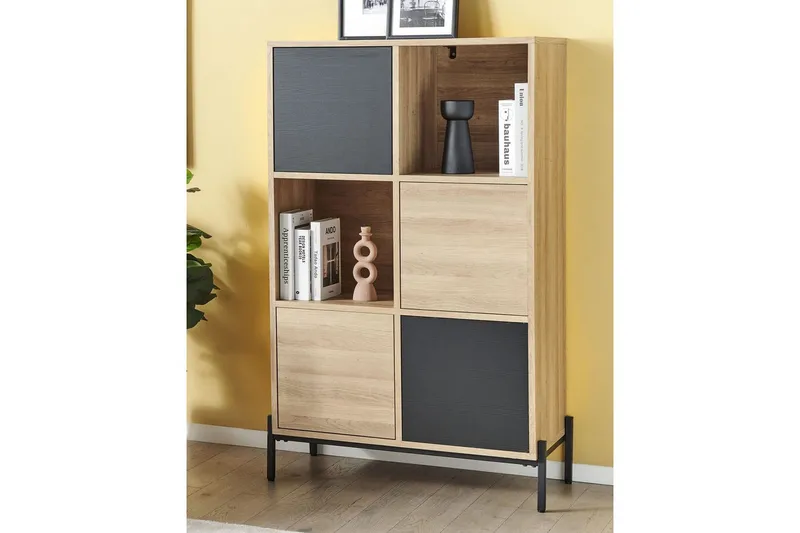 Moines Bokhylle 80 cm i Eik - Lysebrun - Oppbevaring - Hyller - Bokhylle
