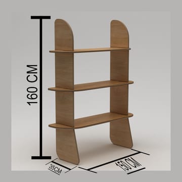 Molira Bokhylle 102x215 cm - Naturlig tre - Oppbevaring - Hyller - Bokhylle