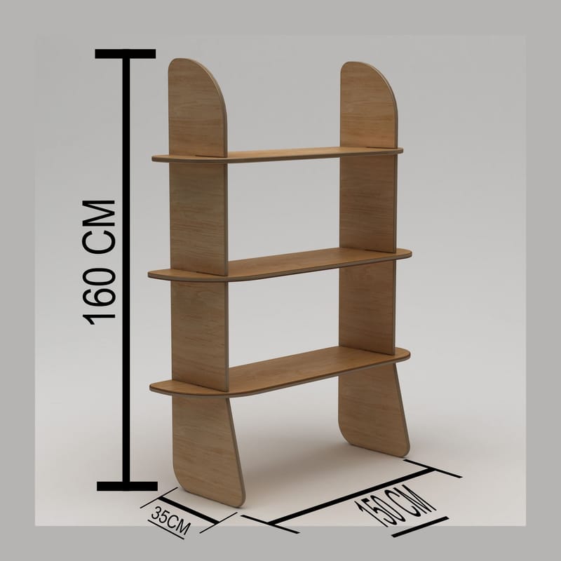 Molira Bokhylle 102x215 cm - Naturlig tre - Oppbevaring - Hyller - Bokhylle