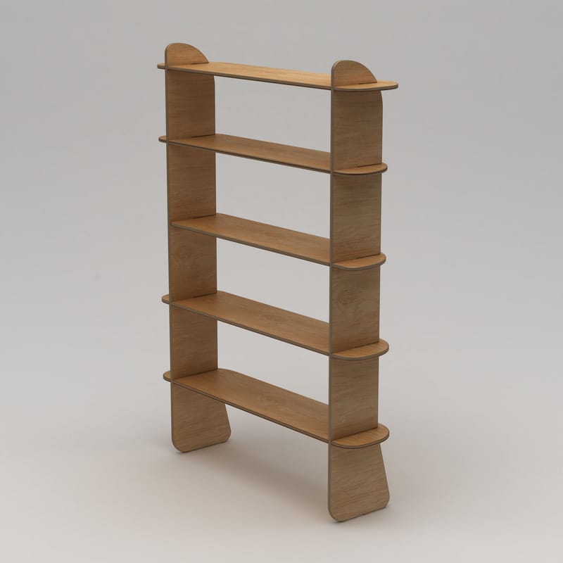 Molira Bokhylle 102x215 cm - Naturlig tre - Oppbevaring - Hyller - Bokhylle