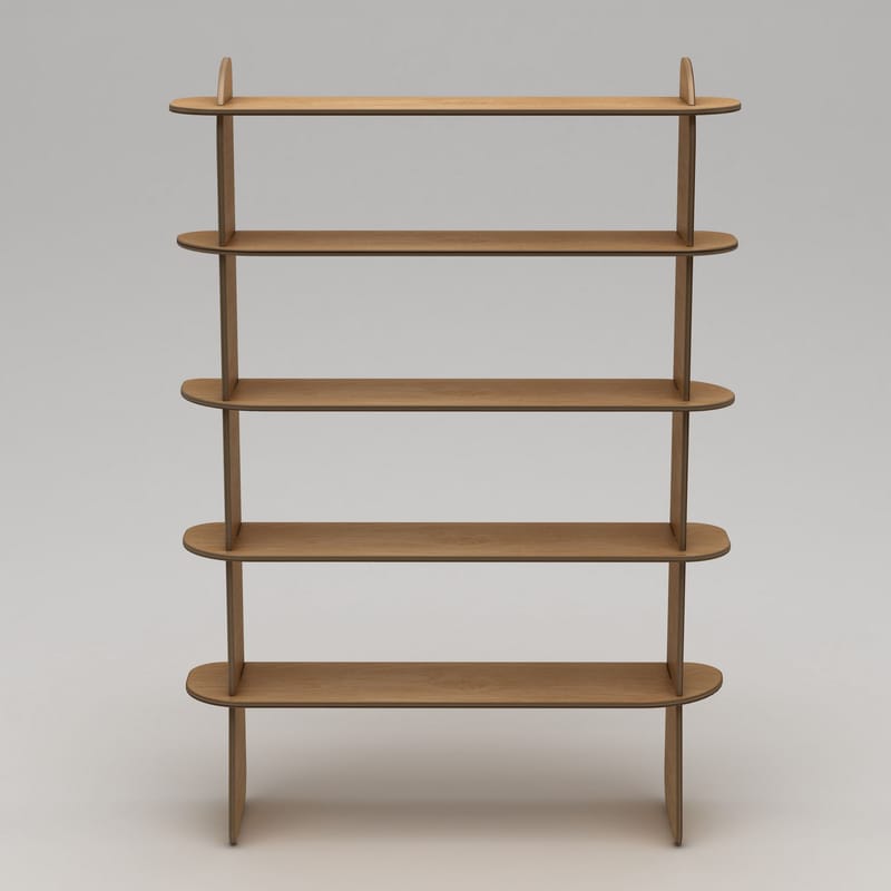 Molira Bokhylle 102x215 cm - Naturlig tre - Oppbevaring - Hyller - Bokhylle