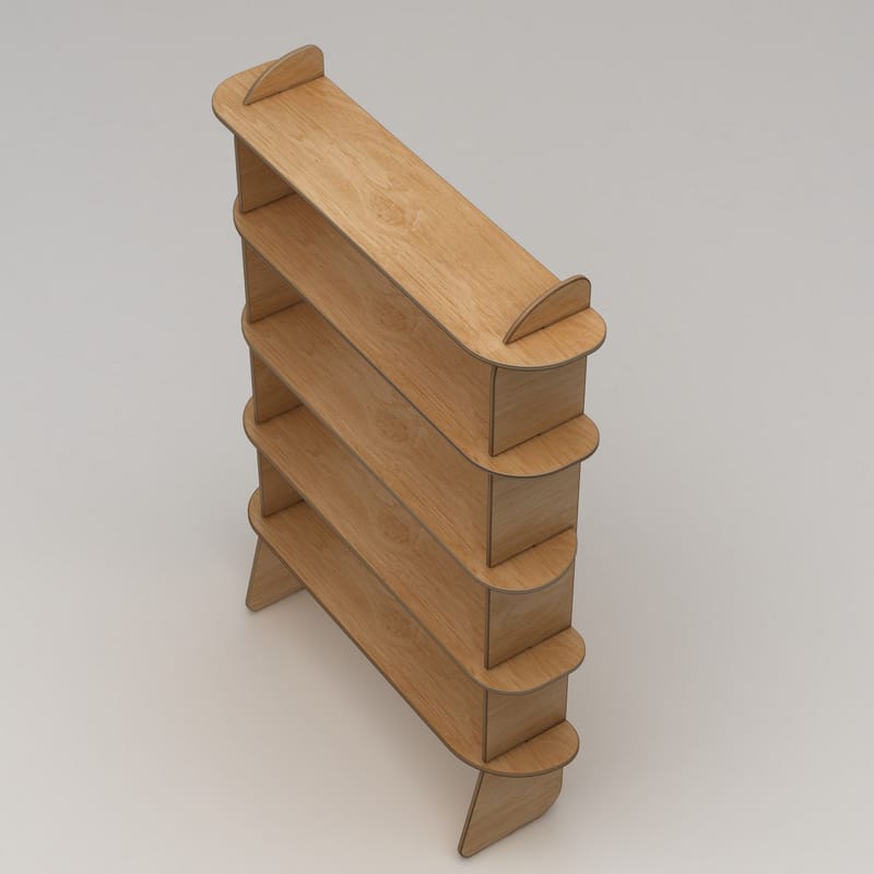 Molira Bokhylle 102x215 cm - Naturlig tre - Oppbevaring - Hyller - Bokhylle