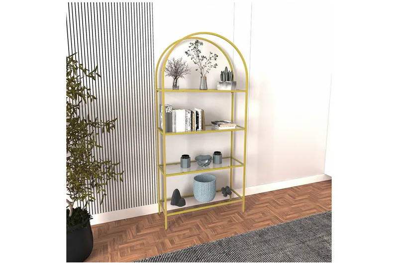 Monaia Bokhylle 80 cm - Gull - Oppbevaring - Hyller - Bokhylle