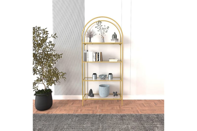 Monaia Bokhylle 80 cm - Gull - Oppbevaring - Hyller - Bokhylle