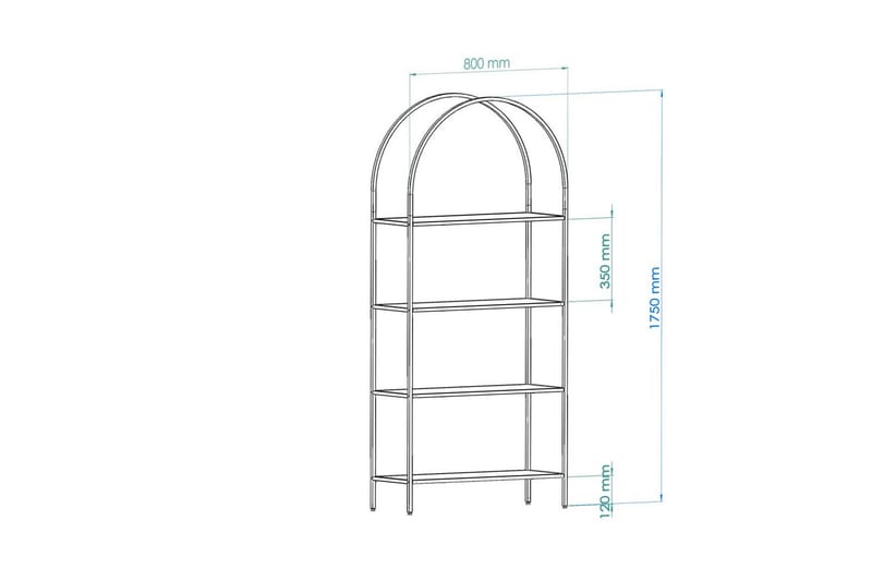 Monaia Bokhylle 80 cm - Sort - Oppbevaring - Hyller - Bokhylle