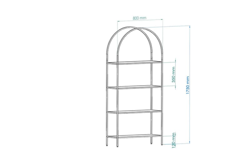Monaia Bokhylle 80 cm - Sort - Oppbevaring - Hyller - Bokhylle