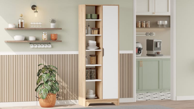 Multi Purpose Cabinet Homitis Eik hvit - Oppbevaring - Hyller - Bokhylle