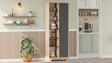 Multi Purpose Cabinet Homitis Eik antrasitt - Eik/Antrasitt - Oppbevaring - Hyller - Bokhylle