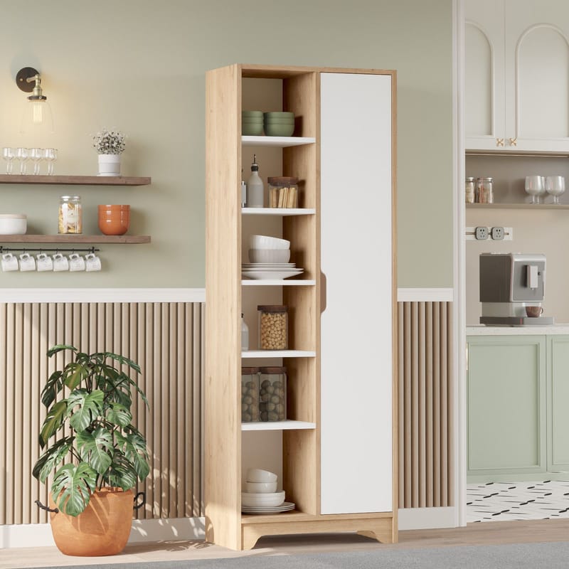 Multi Purpose Cabinet Homitis Eik hvit - Oppbevaring - Hyller - Bokhylle