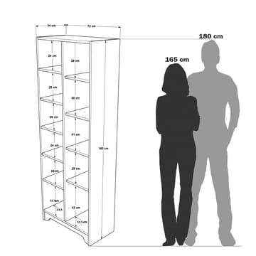 Multi Purpose Cabinet Homitis Eik antrasitt - Eik/Antrasitt - Oppbevaring - Hyller - Bokhylle