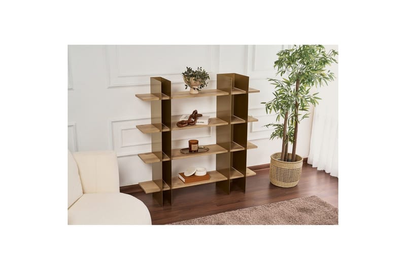 Nara Bokhylle 120 cm - Gull - Oppbevaring - Hyller - Bokhylle