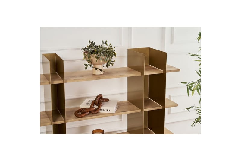 Nara Bokhylle 120 cm - Gull - Oppbevaring - Hyller - Bokhylle