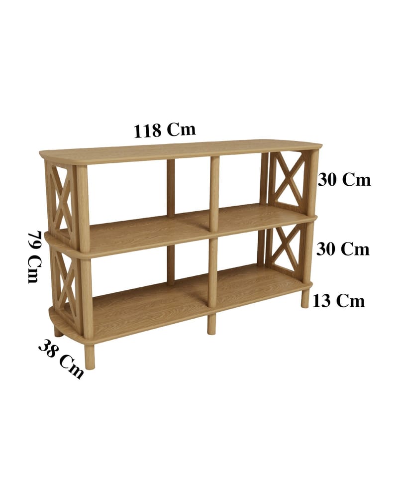 Nerola Bokhylle 80 cm - Eik - Oppbevaring - Hyller - Bokhylle