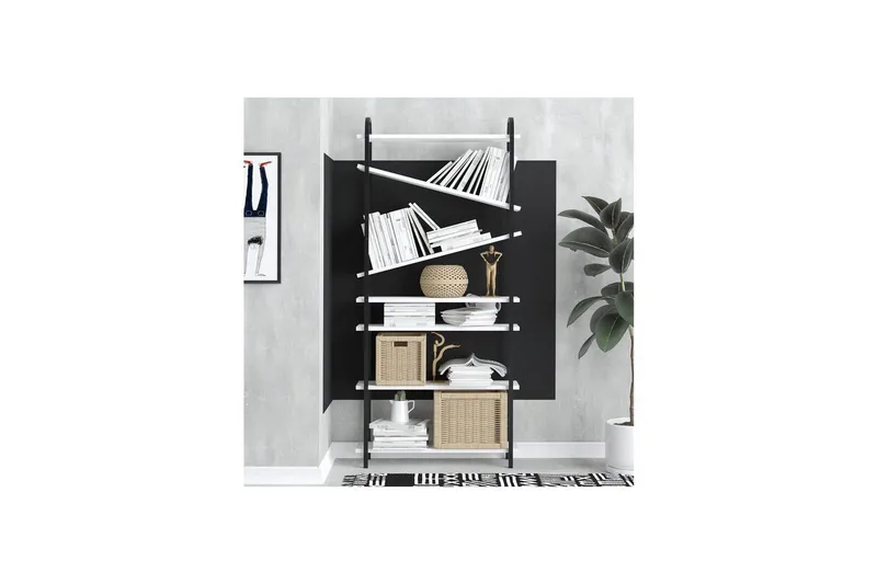 Norvas Bokhylle 78 cm - Sort/Hvit - Oppbevaring - Hyller - Bokhylle