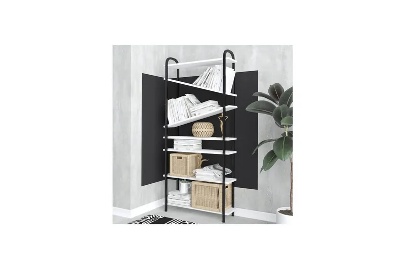 Norvas Bokhylle 78 cm - Sort/Hvit - Oppbevaring - Hyller - Bokhylle