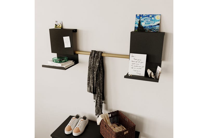 Nymar Vegghylle 25 cm - Svart - Oppbevaring - Hyller - Vegghylle