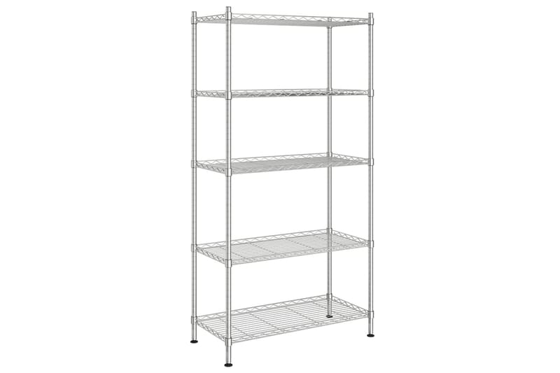 Oppbevaringshylle 5 etasjer 90x35x180 cm krom 250 kg - Silver - Oppbevaring - Hyller - Vegghylle