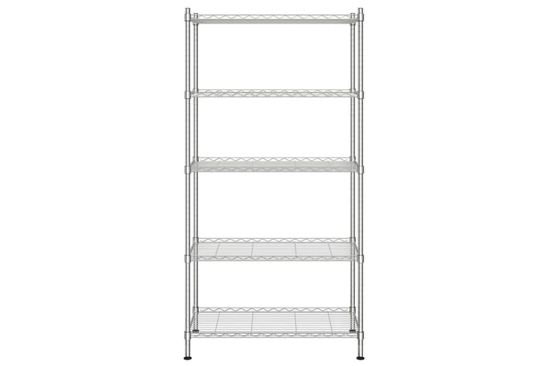 Oppbevaringshylle 5 etasjer 90x35x180 cm krom 250 kg - Silver - Oppbevaring - Hyller - Vegghylle