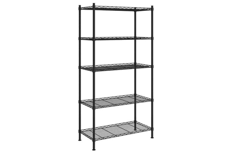 Oppbevaringshylle 5 etasjer 90x35x180 cm svart 250 kg - Svart - Oppbevaring - Hyller - Vegghylle