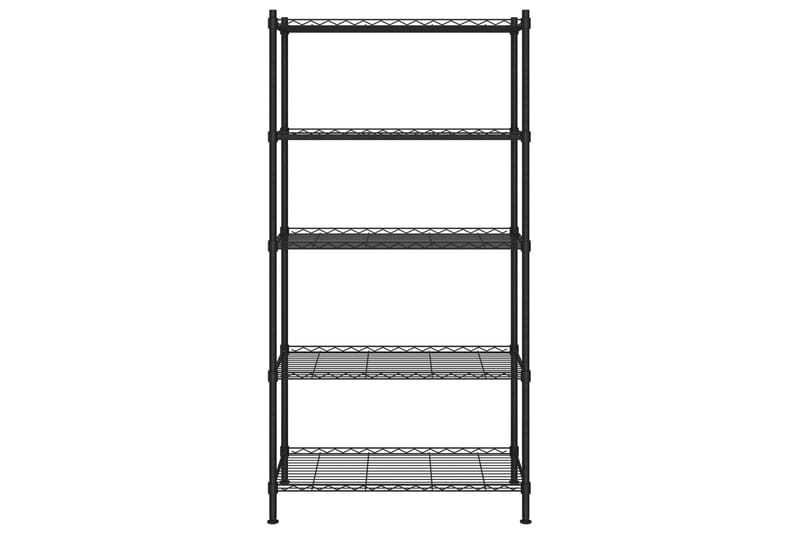 Oppbevaringshylle 5 etasjer 90x35x180 cm svart 250 kg - Svart - Vegghylle