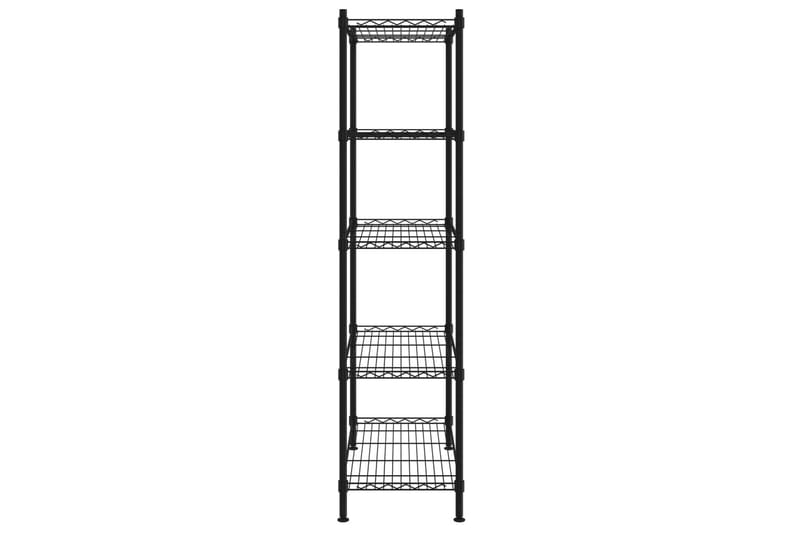 Oppbevaringshylle 5 etasjer 90x35x180 cm svart 250 kg - Svart - Oppbevaring - Hyller - Vegghylle