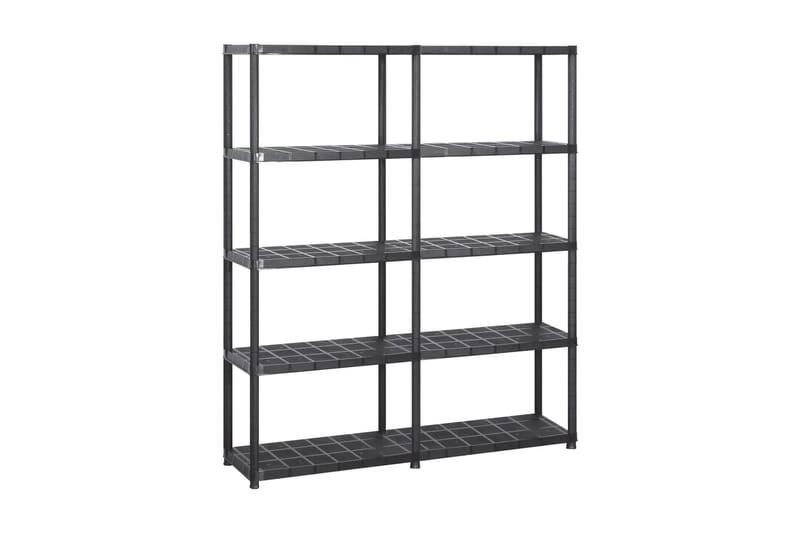 Oppbevaringshylle 5 nivåer svart 142x38x170 cm plast - Svart - Oppbevaring - Hyller - Vegghylle