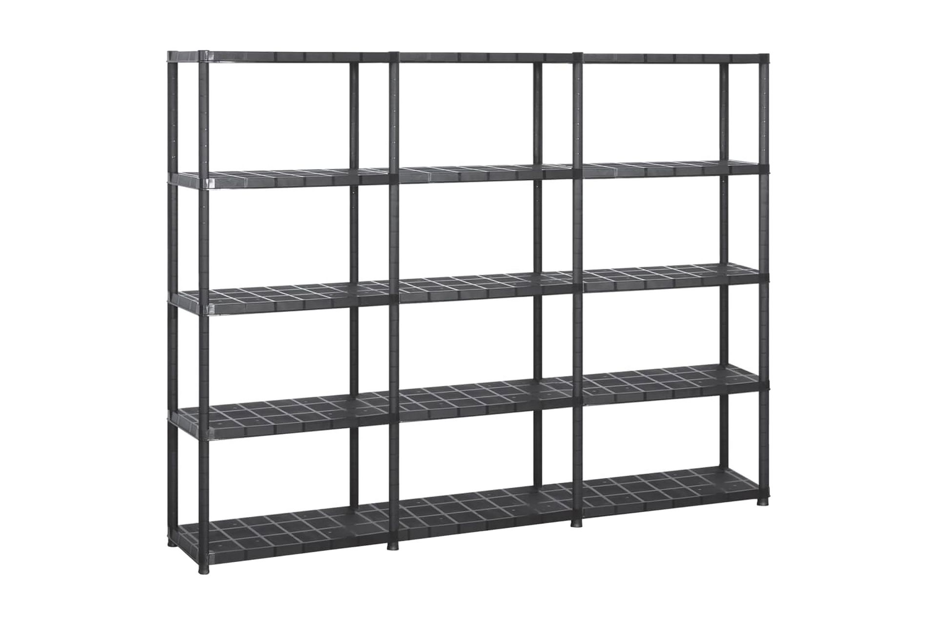 Oppbevaringshylle 5 nivåer svart 213x38x170 cm plast - Svart - Oppbevaring - Hyller - Vegghylle