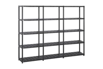 Oppbevaringshylle 5 nivåer svart 213x38x170 cm plast - Svart - Oppbevaring - Hyller - Vegghylle
