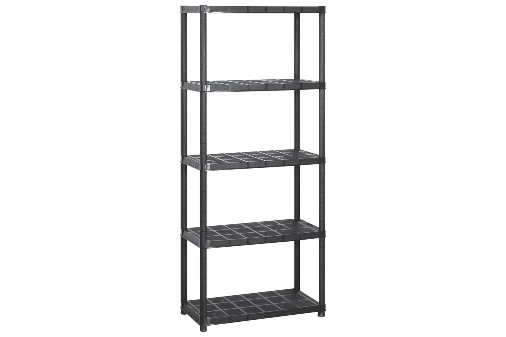 Oppbevaringshylle 5 nivåer svart 213x38x170 cm plast - Svart - Oppbevaring - Hyller - Vegghylle