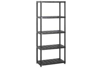 Oppbevaringshylle 5 nivåer svart 213x38x170 cm plast - Svart - Oppbevaring - Hyller - Vegghylle