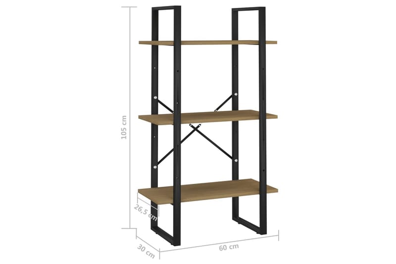 Oppbevaringshylle 60x30x105 cm heltre furu brun - Brun - Oppbevaring - Hyller - Bokhylle