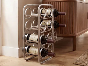 Avren vinstativ 47 cm i metall - sølv - Oppbevaring - Hyller - Oppbevaringshylle - Vinstativ & vinhylle