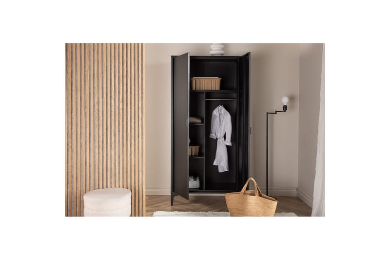 Garderobe Piring - Svart - Oppbevaring - Hyller - Oppbevaringshylle - Lagerhylle