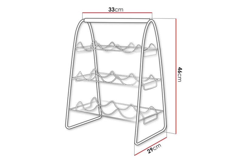 Haruaki Vinstativ 33x29 cm 46x - Svart - Oppbevaring - Hyller - Oppbevaringshylle - Vinstativ & vinhylle