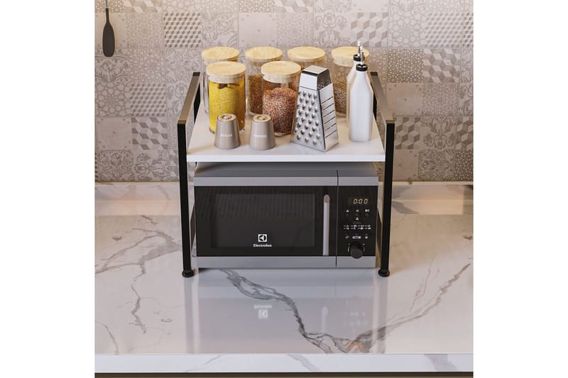 Kjøkkenhylle Kunimitsu Hvit / Svart - Hvit / Svart - Oppbevaring - Hyller - Oppbevaringshylle - Krydderhylle & krydderstativ