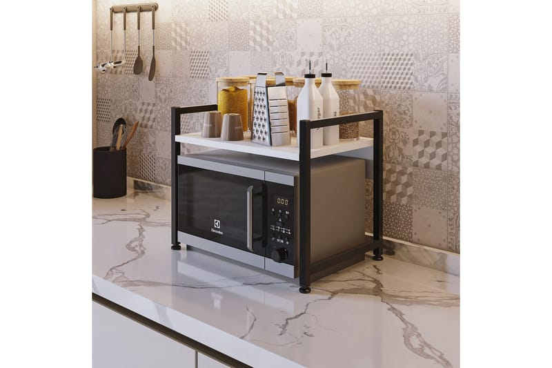 Kjøkkenhylle Kunimitsu Hvit / Svart - Hvit / Svart - Oppbevaring - Hyller - Oppbevaringshylle - Krydderhylle & krydderstativ