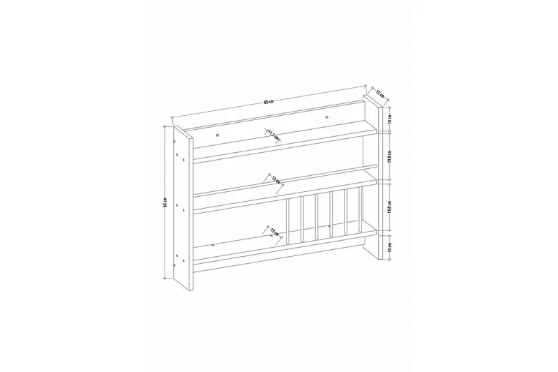 Lesince Krydderhylle 85x15 cm - Hvit - Oppbevaring - Hyller - Oppbevaringshylle - Krydderhylle & krydderstativ