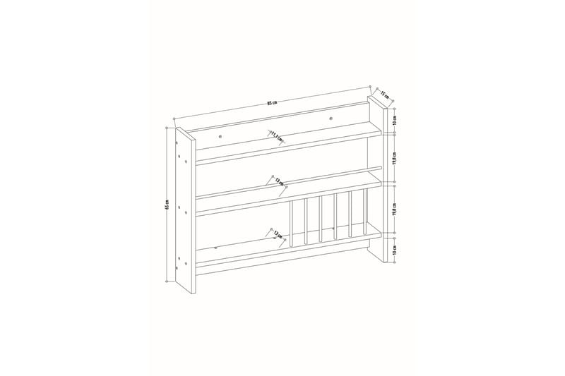 Lesince Krydderhylle 85x15 cm - Hvit - Oppbevaring - Hyller - Oppbevaringshylle - Krydderhylle & krydderstativ